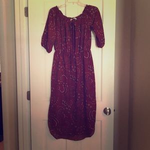 3/4 length sleeve midi dress